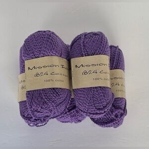 NWT! Mission Falls 1824 Purple Cotton Yarn | 9 Skeins